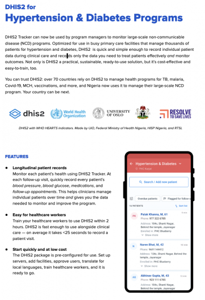 Screenshot DHIS2 factsheet